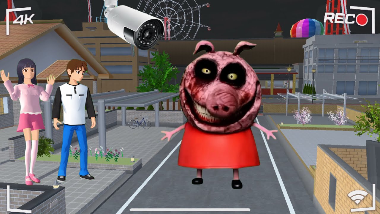 Yuta Mio Panik CCTV merekam PEPPA PIG MENYERAMKAN Di Samping Rumah 😱 I Sakura School Simulator 