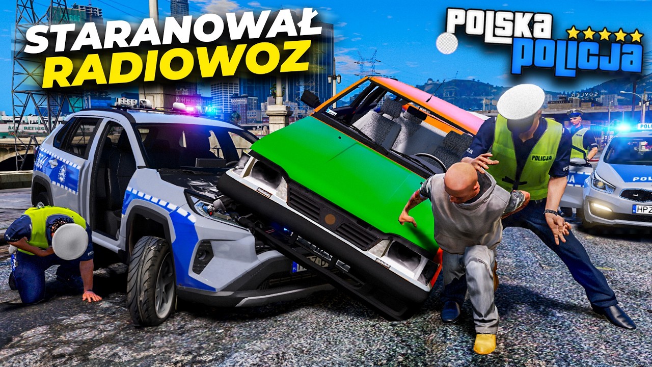 Polska Policja - STARANOWAŁ IM RADIOWÓZ😲 | WRD