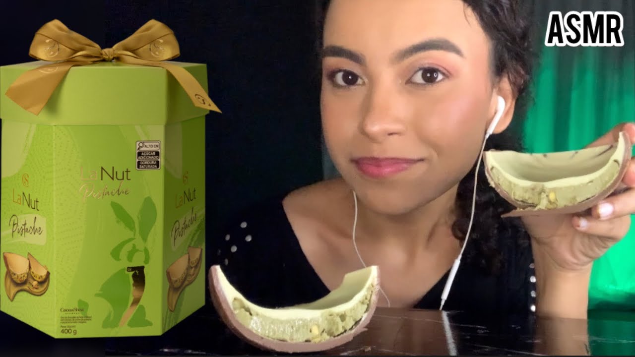 (ASMR) Mukbang- PROVEI O OVO DE PISTACHE DA CACAU SHOW. Eu gostei?
