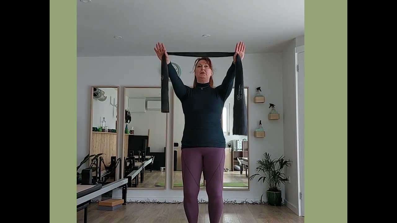 PILATES 50+   12 mins with a resistance band standing