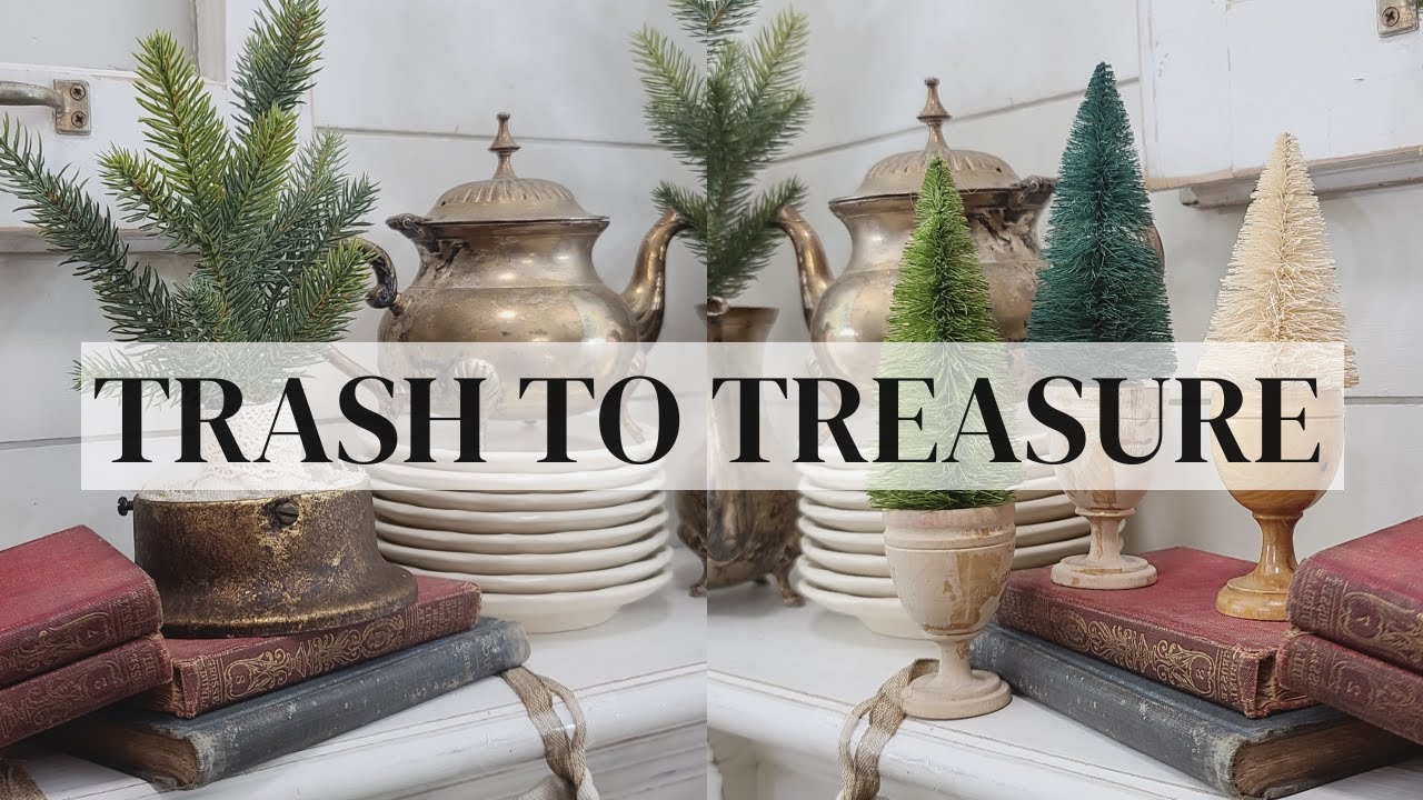 TRASH TO TREASURE DIY projects • Christmas Thrift flips • Holiday home decor ideas on a budget