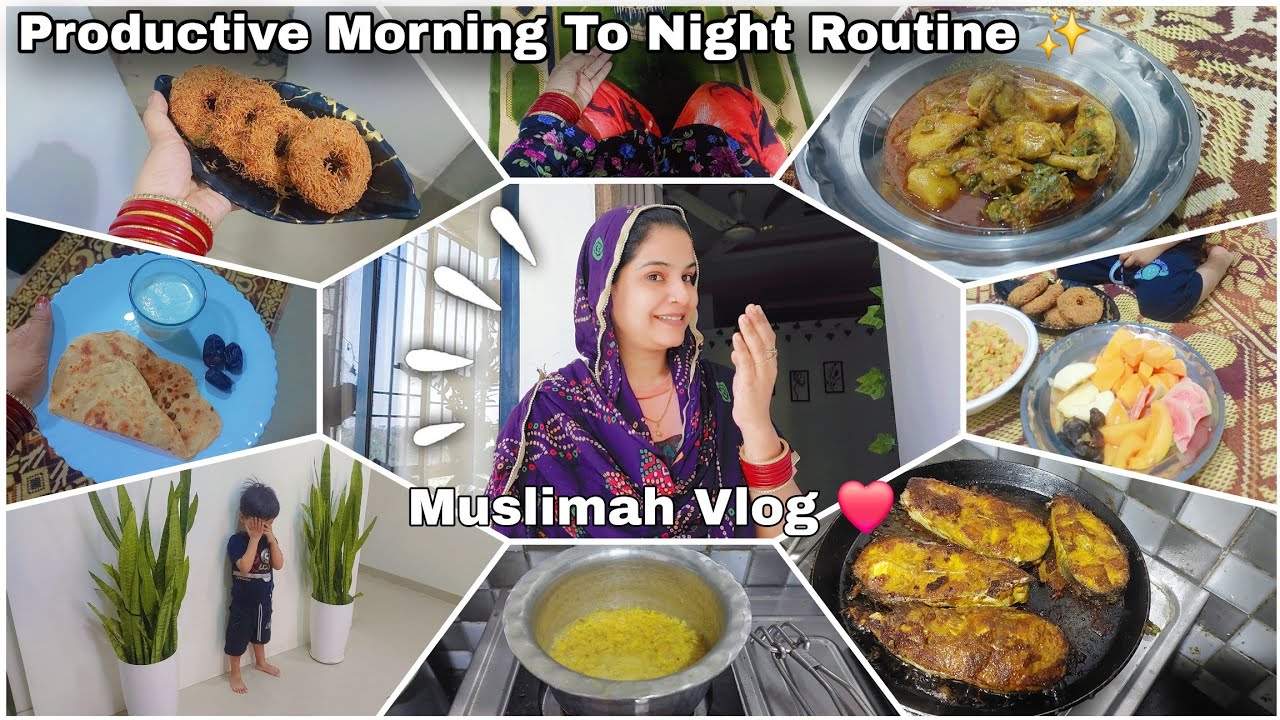 🌙 Productive Morning To Night Routine Vlog 🫶 Sahri To Iftar Routine | Muslimah vlog #vlog 