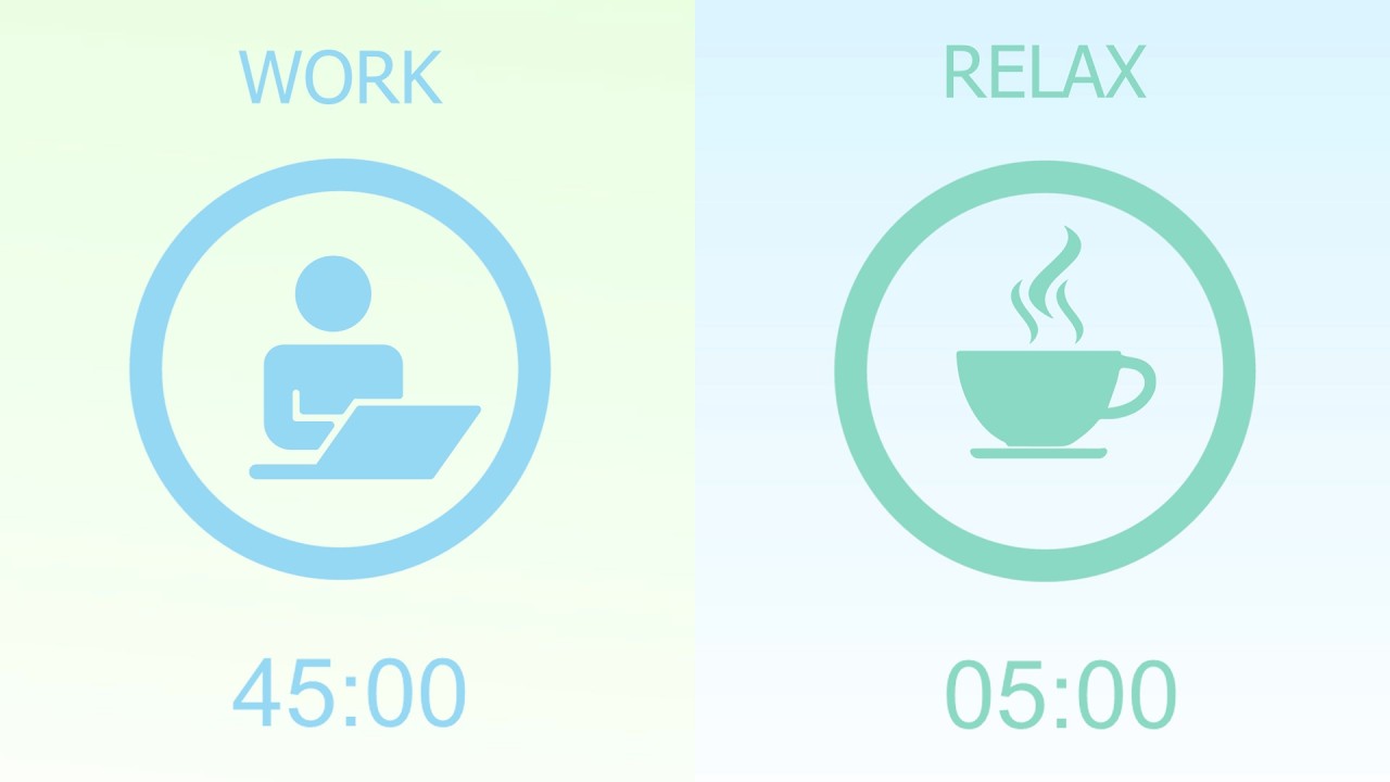 45 Minute Study Timer with 5 Minute Break ∙ Minimalist & Clean Design