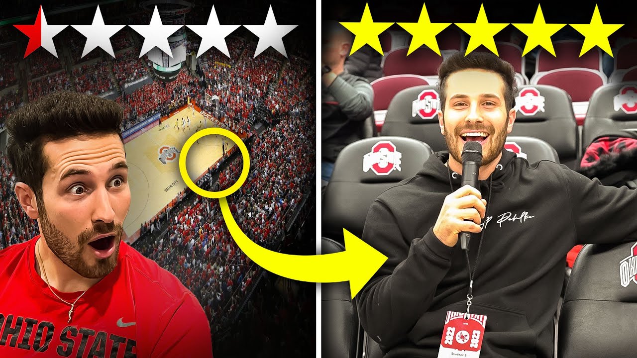 Worst seat vs Best seat at a Top 10 College Basketball Game...