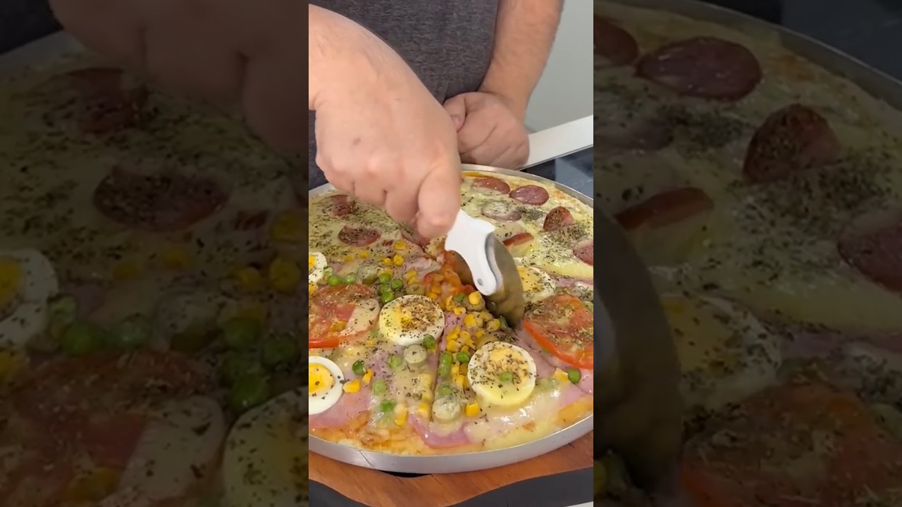 Pizza de liquidificador #receita #receitas #gastronomia #pizza