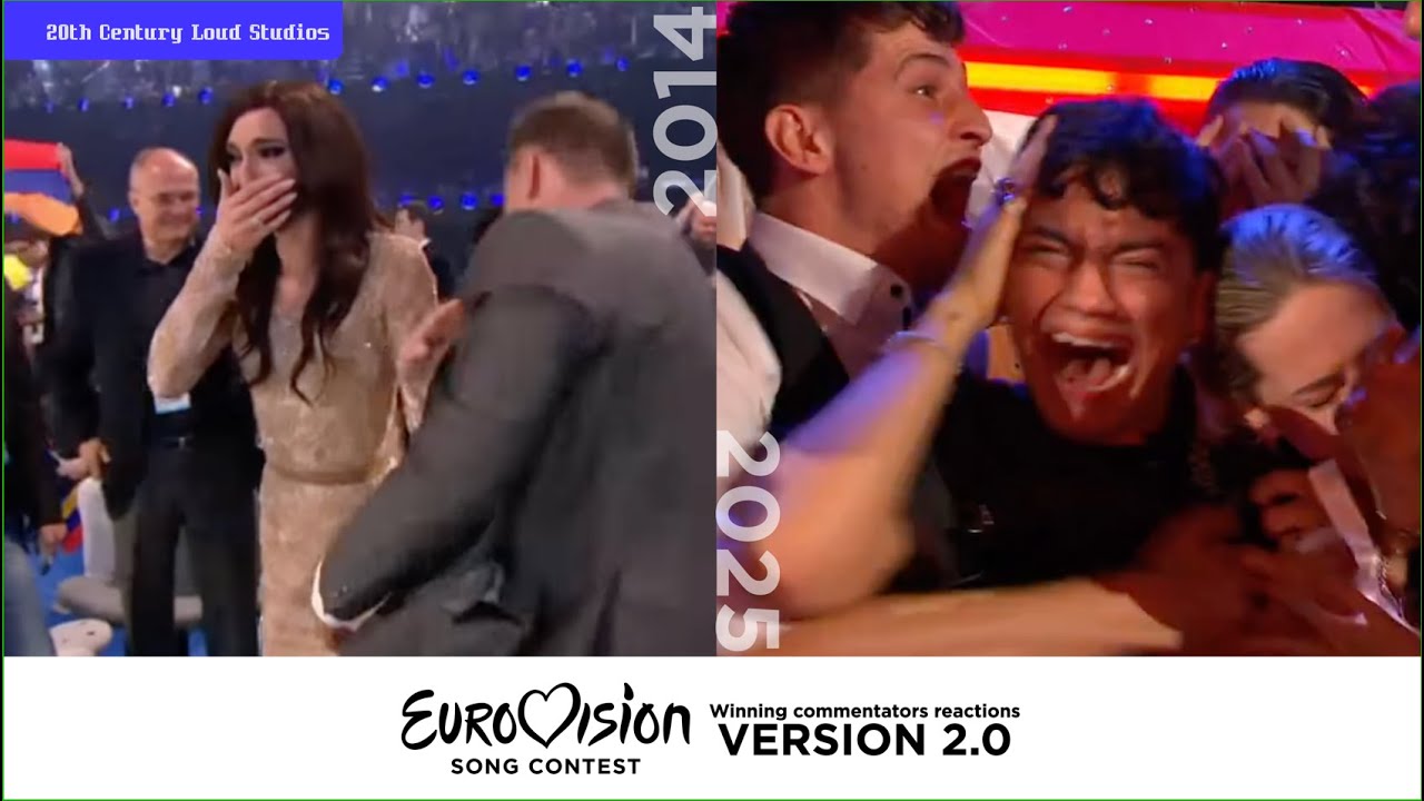 Eurovision commentator reactions to their own country winning (1958-2025)