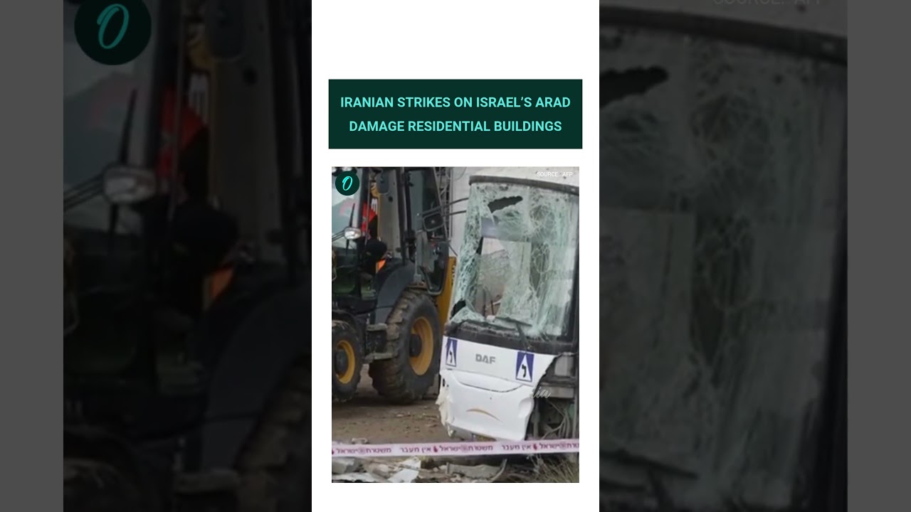 Iranian Strikes Leave Residential Buildings in Arad, Israel, Damaged