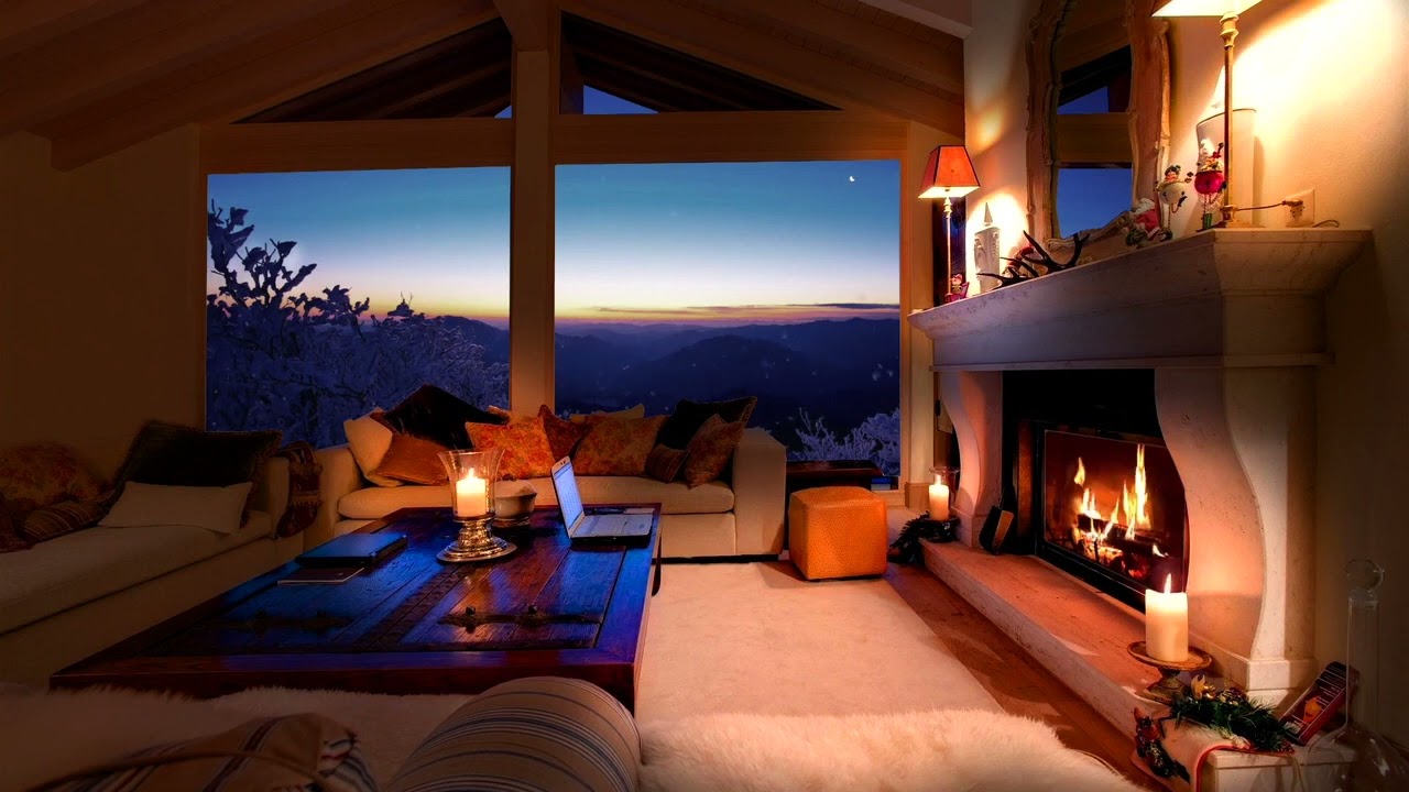 What I look forward to is not snow, but winter with you. Blizzard, Fireplace, Snow Storm, Wind Sound