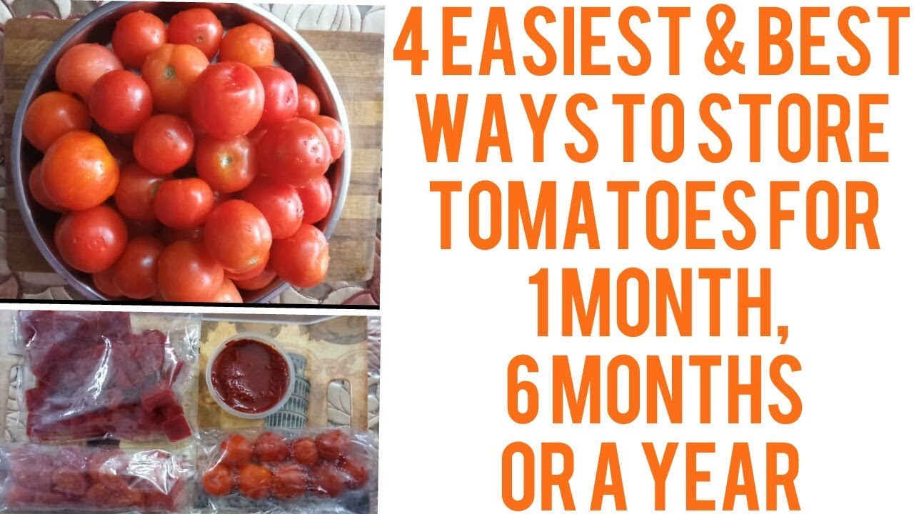 4 आसान तरीकों से टमाटर को स्टोर करें || How to Store Tomatoes for months or years at home in hindi