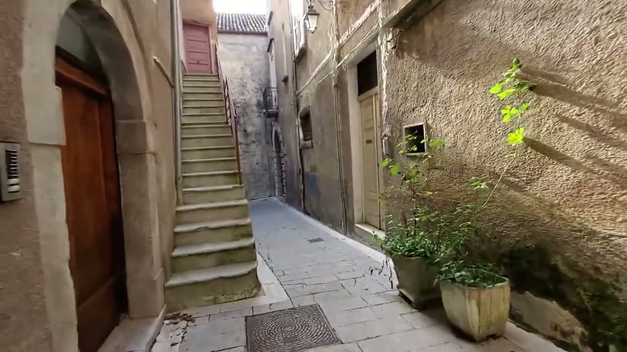 Outside the Castello di Caggiano, Caggiano is community in Salerno, Italy