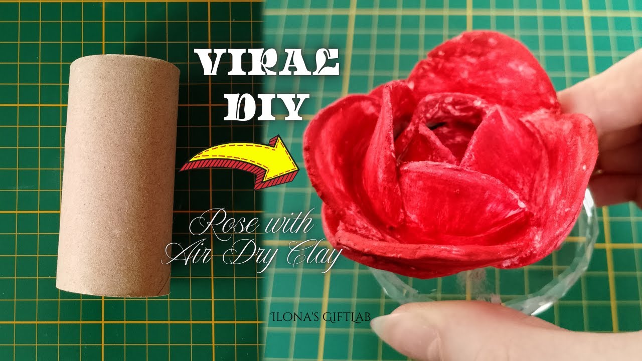 VIRAL DIY Clay Rose Step-by-Step Tutorial | How to Make a VIRAL DIY Rose with Air Dry Clay