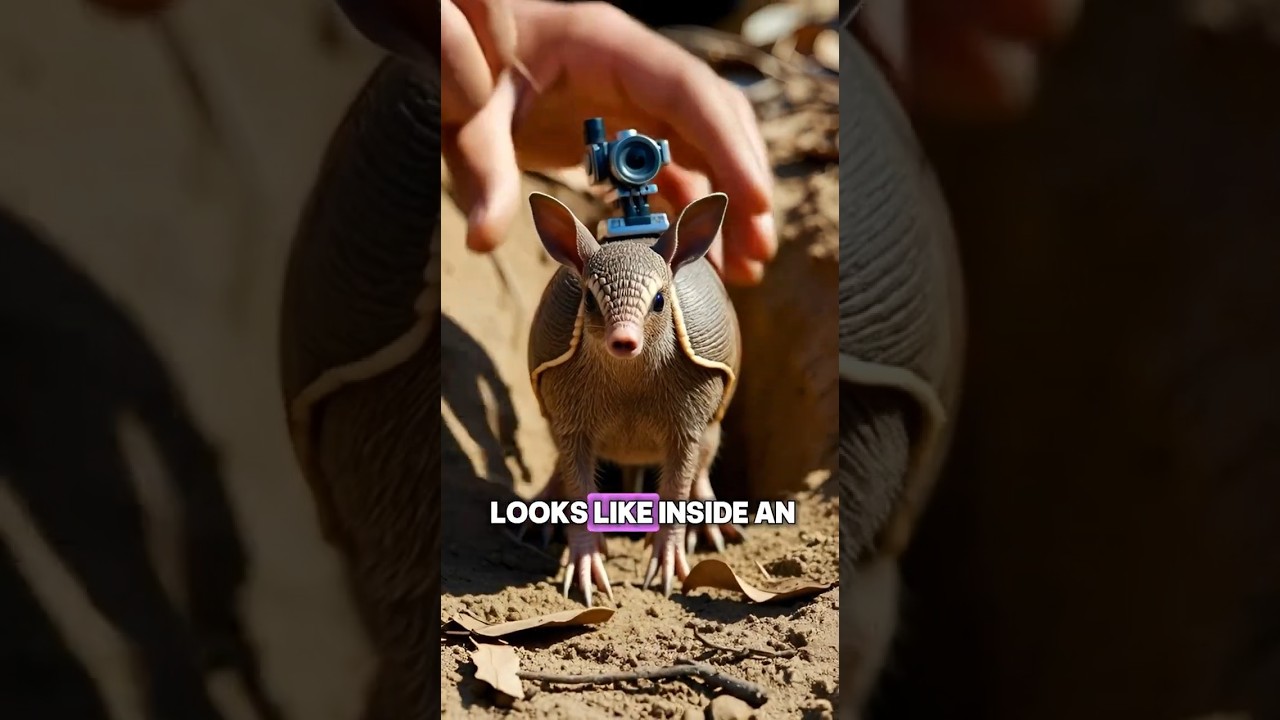 🦔 Armadillo POV &ndash; Exploring a Hidden Underground Colony | Real Micro Camera Footage #Shorts