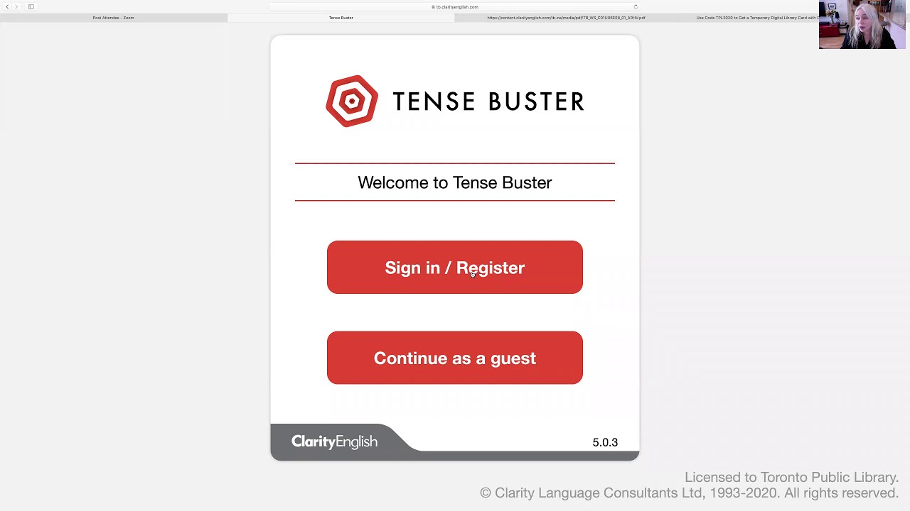 Use your Toronto Public Library Card to Access Tense Buster
