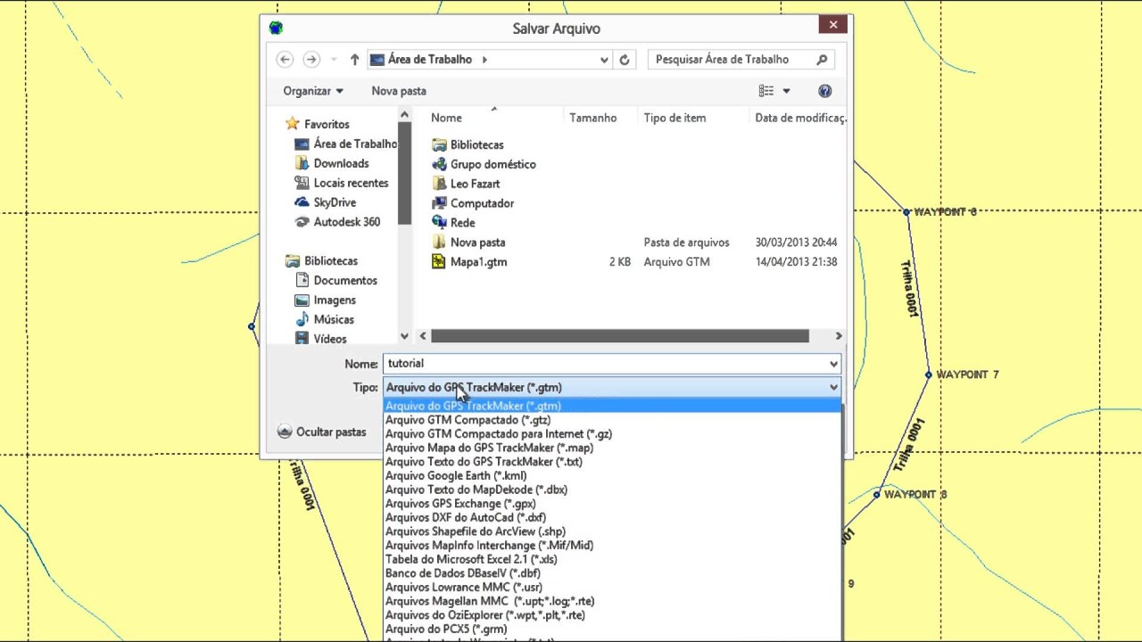 GPS TrackMaker® Exportação DXF