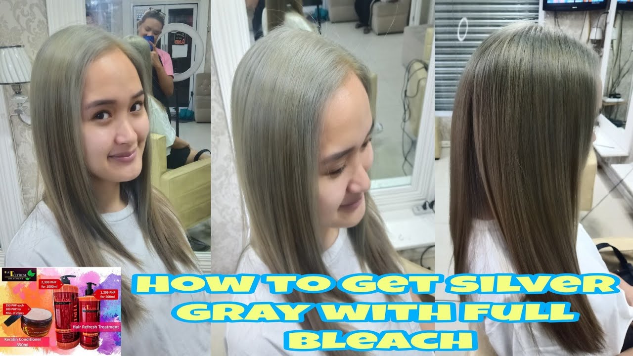 how to get SILVER GRAY full bleach  mix with HAIR REFRESH