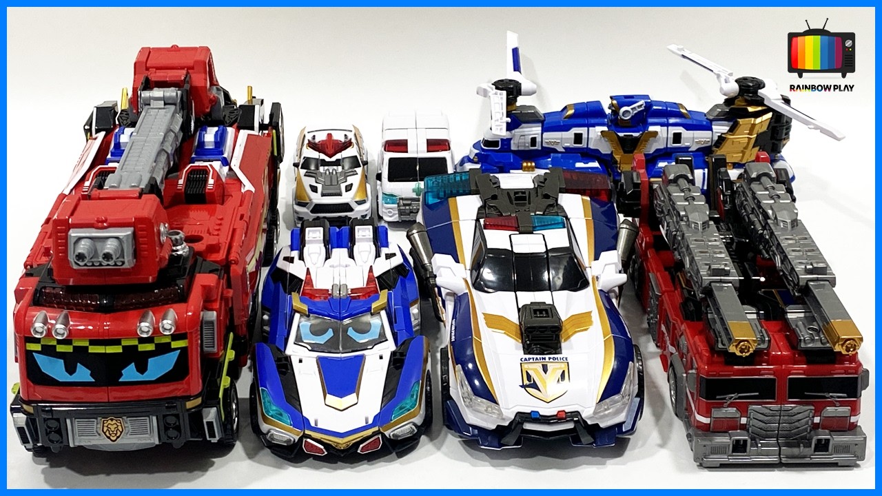 Tobot Metal Cardbot Blue Cop W Blaion Captain Police Gigant Saber Police Car Fire Truck Transform...