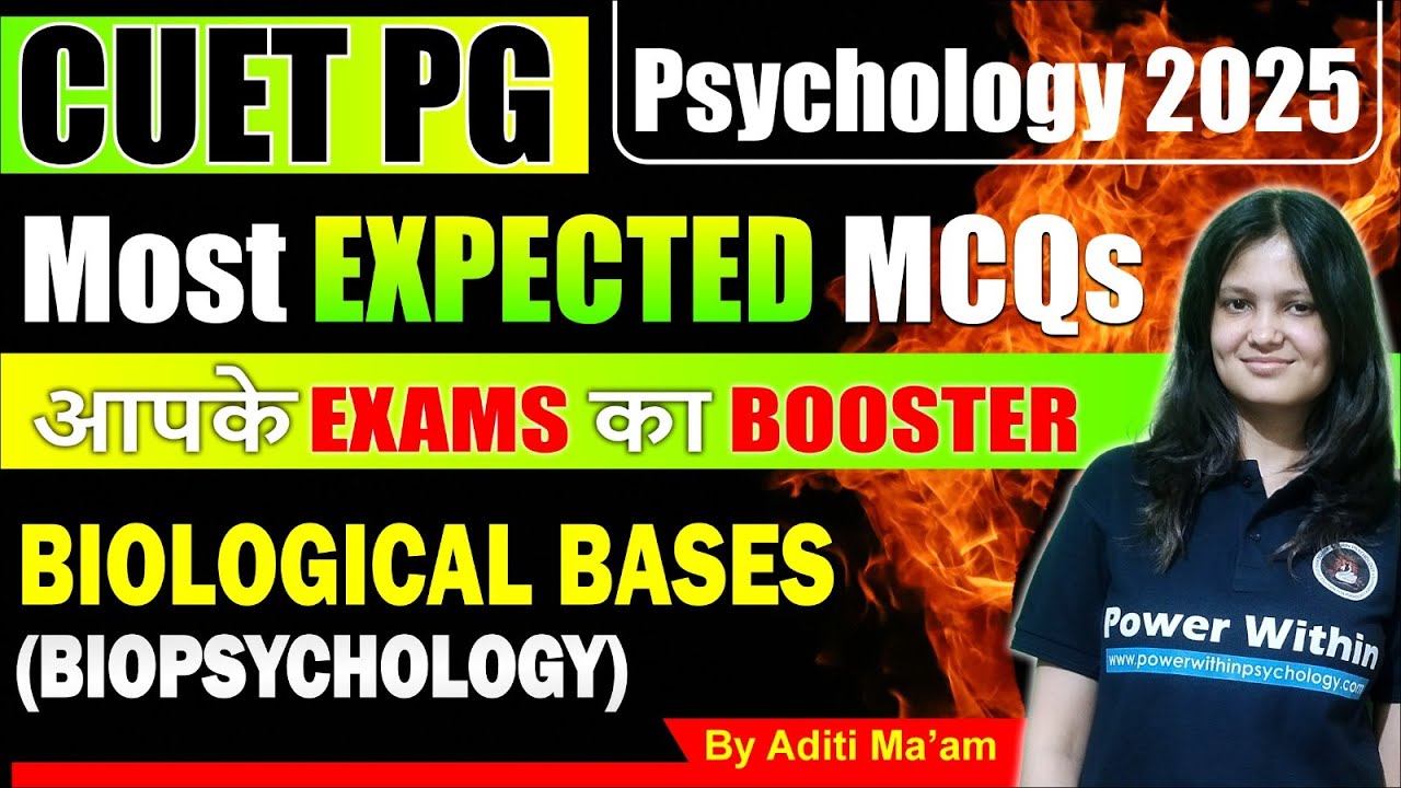 CUET PG Psychology Preparation 2025 - IMPORTANT TOPICS - Biopsychology