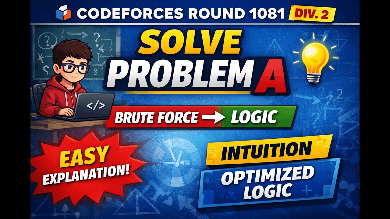 Problem A – Codeforces Round 1081 Div 2 | Full Intuition and Approach 🚀