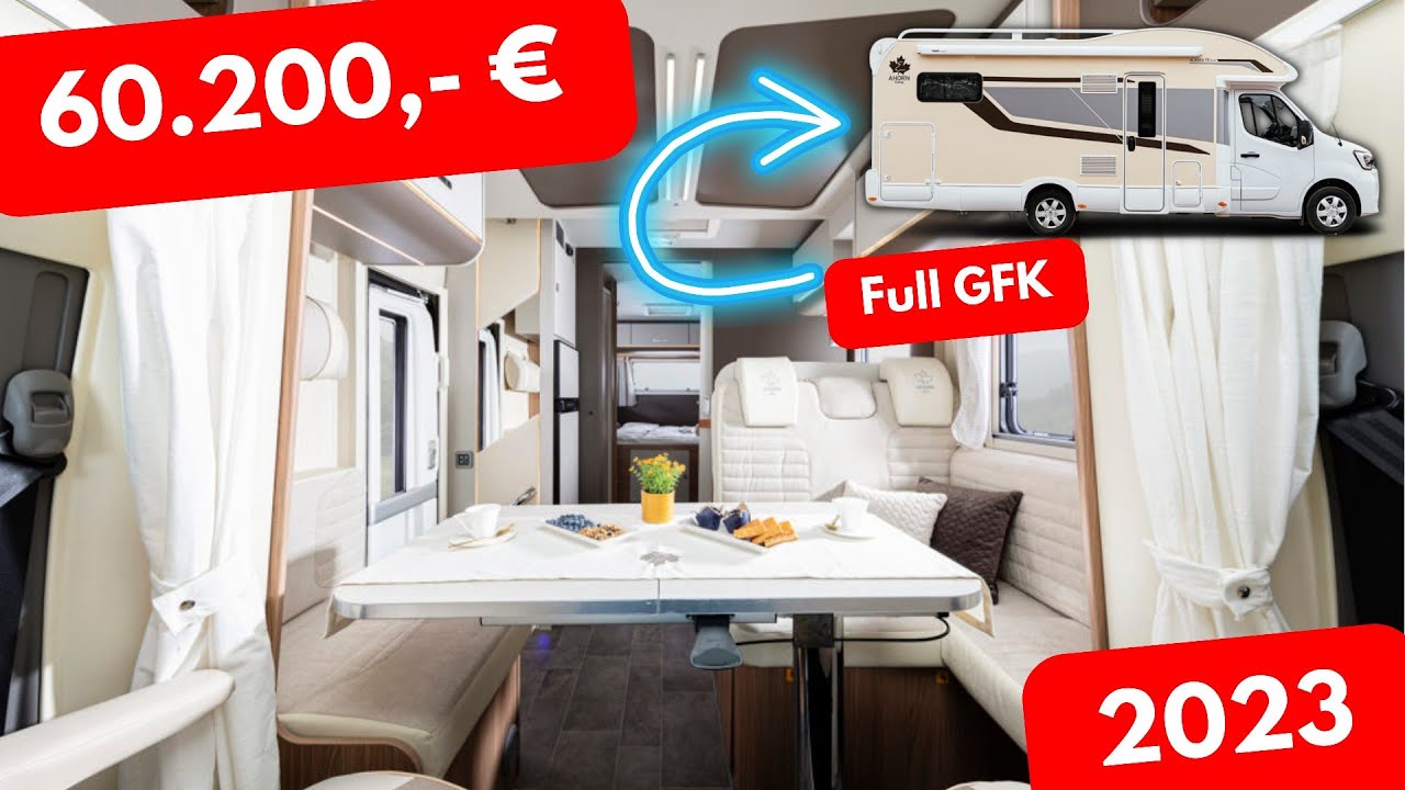NUR 60.200 €: POLARFESTES WOHNMOBIL 2023 FULL GFK Ahorn ALASKA TE Plus 2023. Power Diesel Heizung!