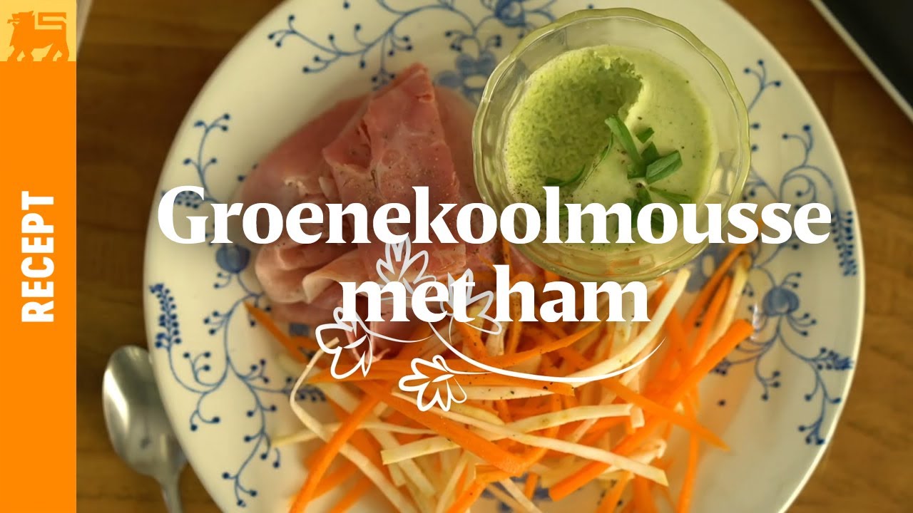 Groenekoolmousse met ham