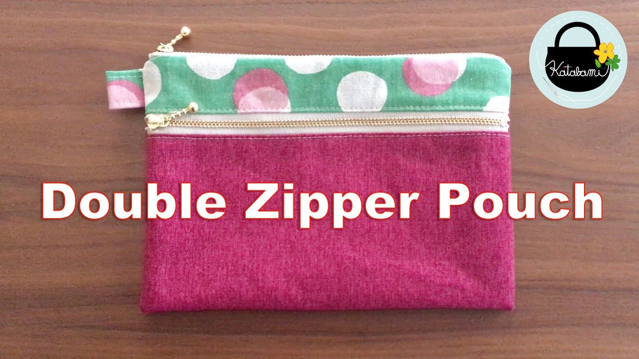 ダブルファスナーポーチの作り方【How to make a double zipper pouch】通帳ケース、ペンケース、マスクケース、化粧ポーチ