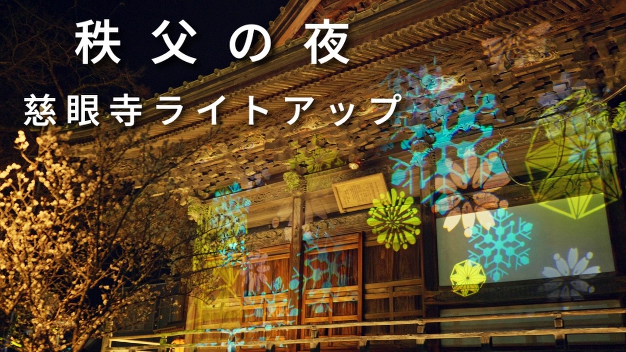 秩父夜街 彩さんぽ｜秩父札所十三番 慈眼寺ライトアップ【4K】