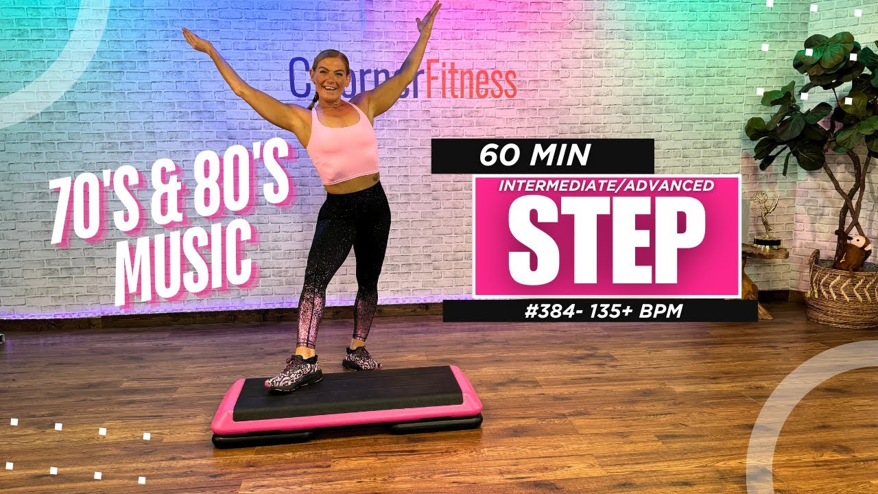 60 Min- CARDIO STEP AEROBICS - Intermediate to Advanced - 135 BPM #384
