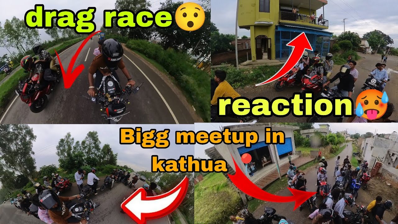 DRAG RACE 😍Kawasaki Z1000 || Bigg meetup in kathua 📍|| Drag race with me 🥵