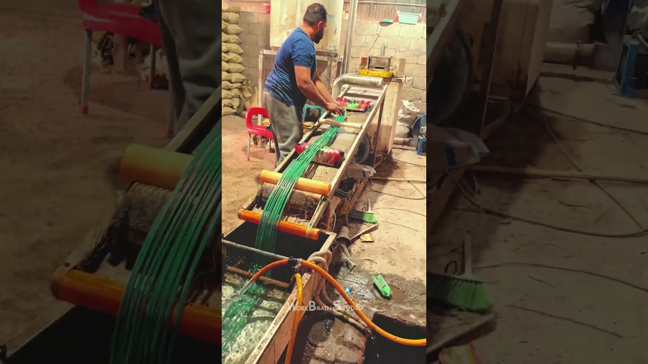 Proces van plastic afval naar plastic korrels