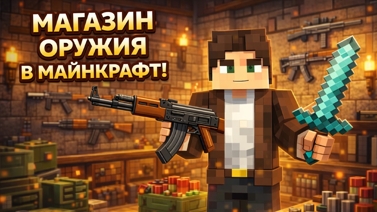 Я добавил МАГАЗИН ОРУЖИЯ в МАЙНКРАФТ