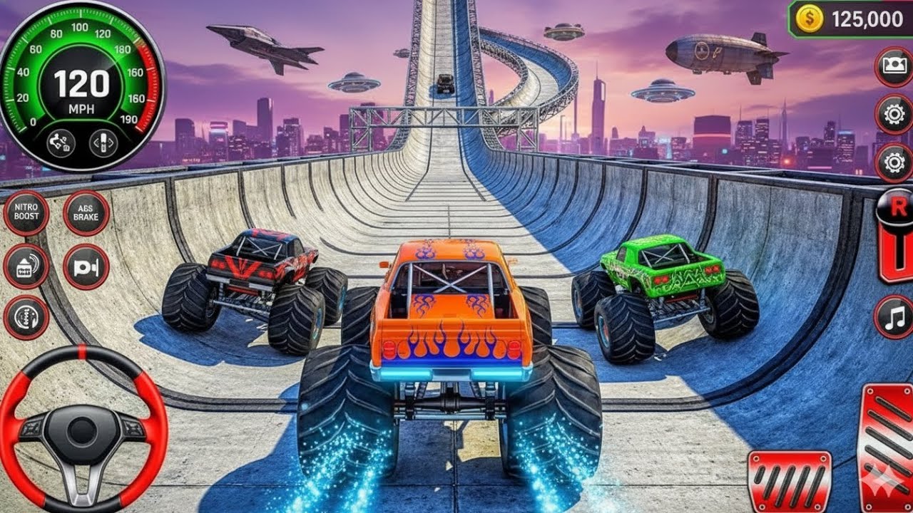 Monster Truck Mega Ramp Stunts 3D: Impossible Car Driving 🚧🏎️