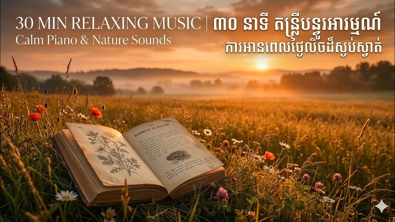 30 MIN Relaxing Music 🌅 Peaceful Sunset Reading | ភ្លេងការសម្រាកកាយ បន្ធូរអារម្មណ៍ពេលថ្ងៃលិច