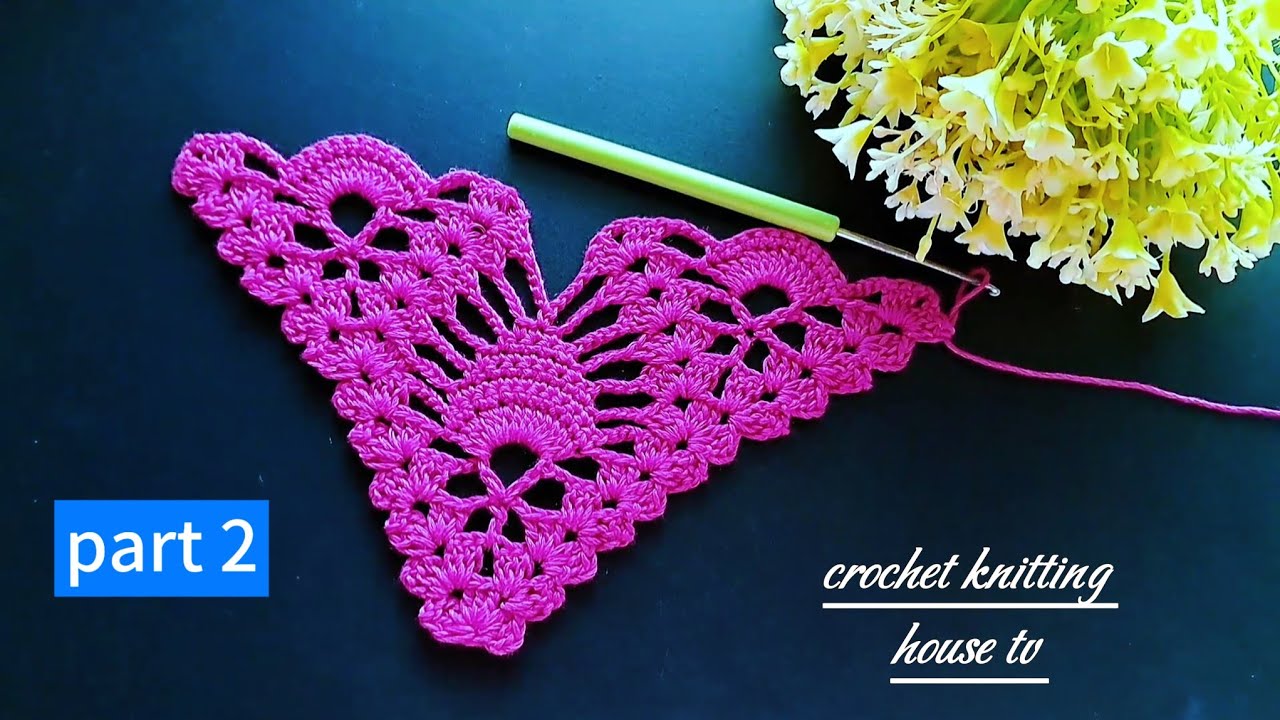 Partie 2 crochet châle triangle élégant facile étape par étape/châle au crochet/crochet shawl 