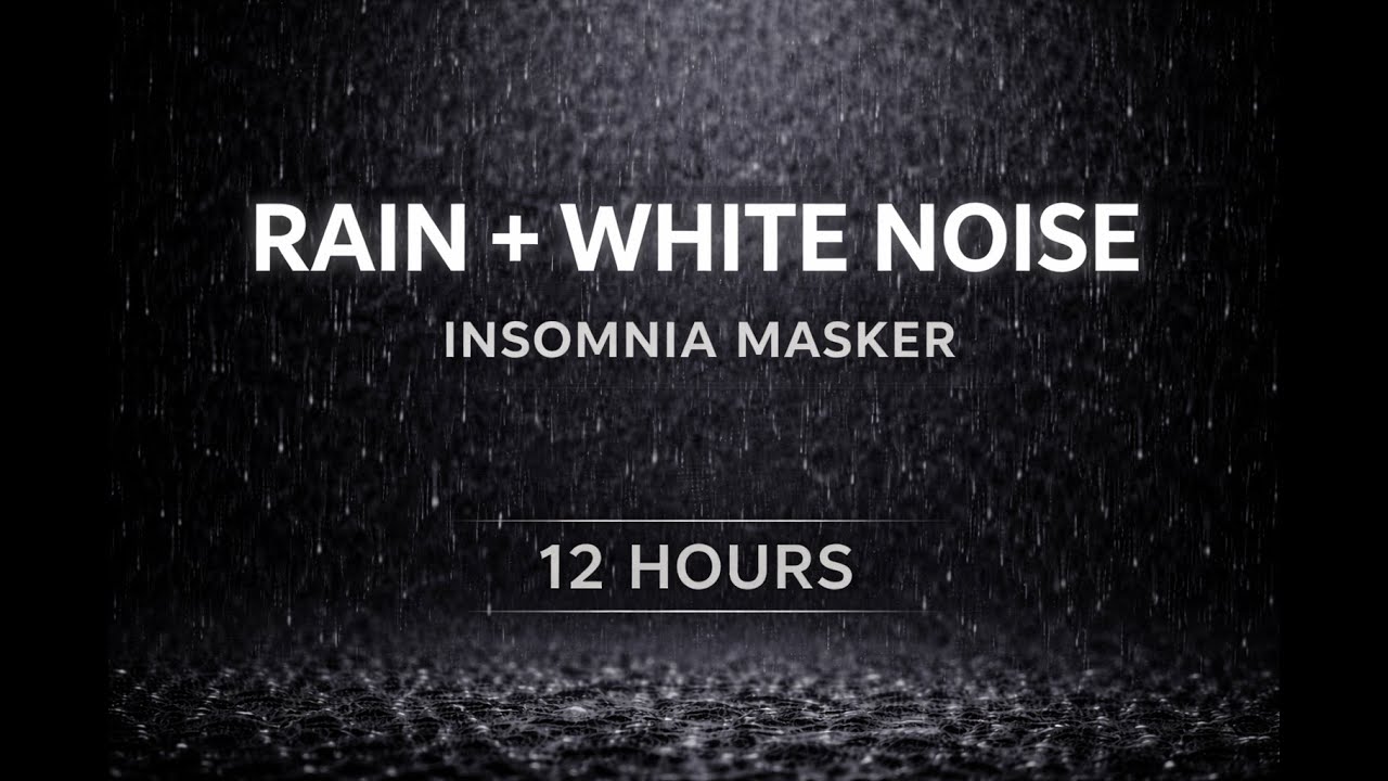 Black Screen Rain + White Noise (Soft) | Insomnia Relief (11:59:30)