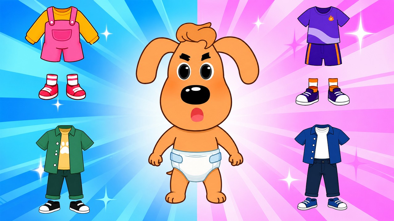 Sherif Labrador  Dress Up & Learn Colors 🌈 Educational Cartoon for Kids