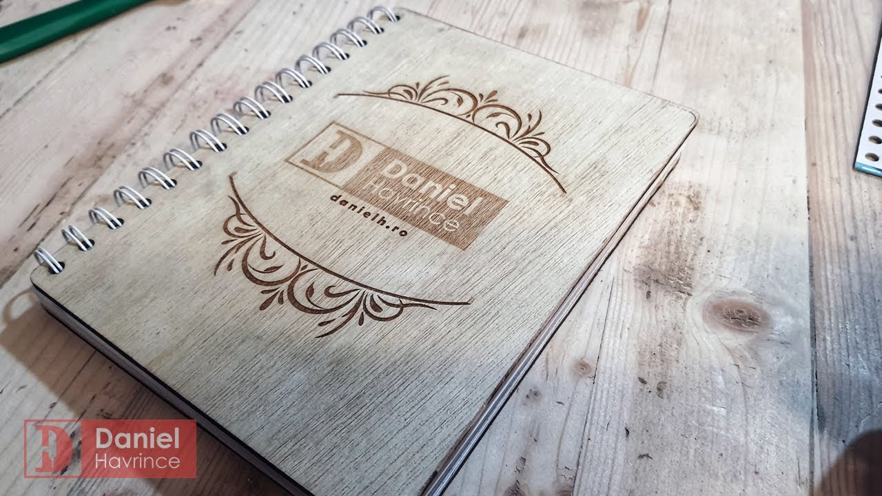DIY Wooden personalized notebook -  laser engraved