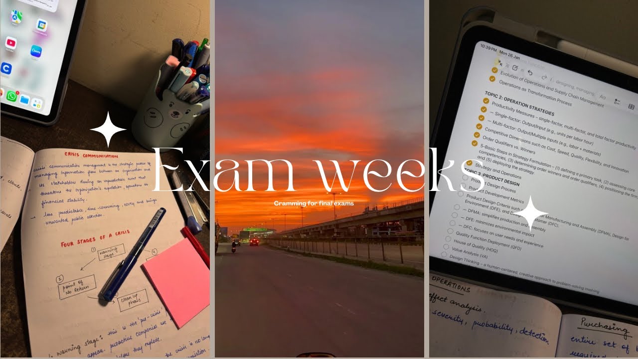 Exam season grind ☕📚 late nights, notes and staying motivated !