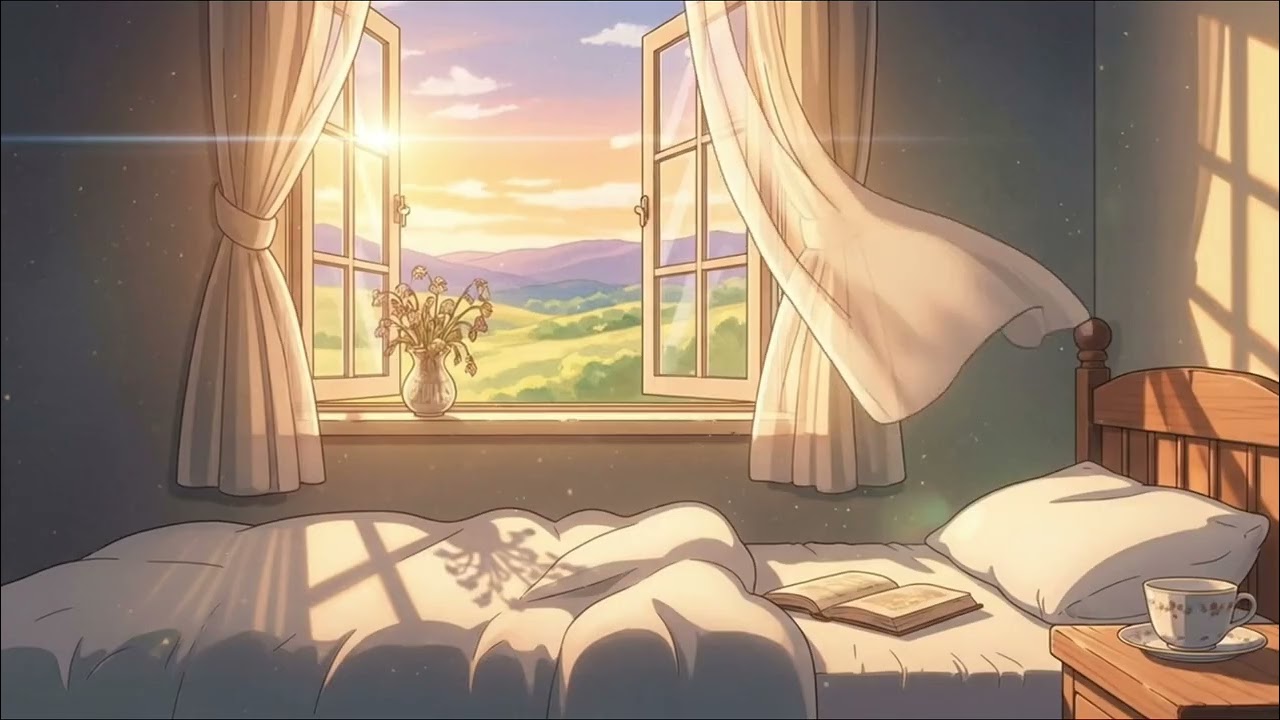 Tea Time Bedroom at sunset | Ghibli beats for relaxation, study and chill