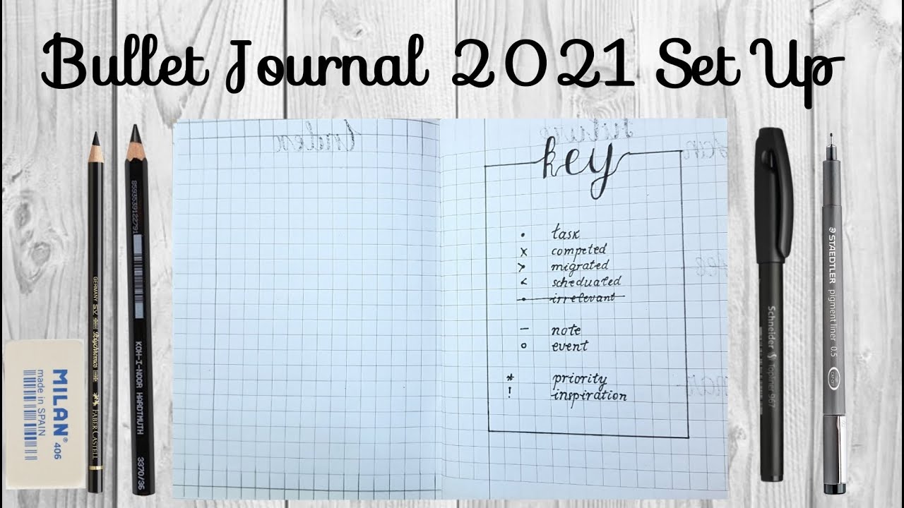 Minimalist Bullet Journal 2021 Set Up | FAST and EASY to make