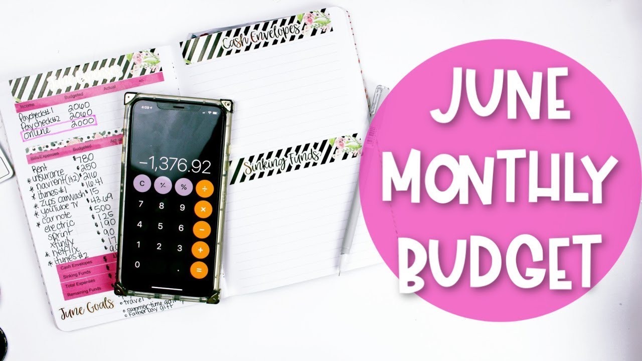 Budget With Me: June 2019 Monthly Budget | Erin Condren Petite Monthly Planner