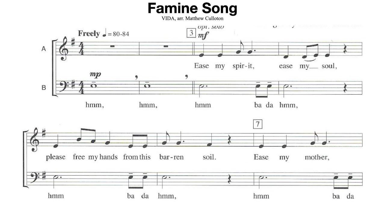 Famine Song (VIDA/arr. Culloton) SATB Score Video