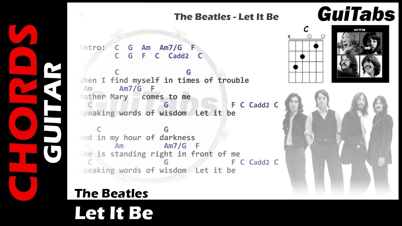 LET IT BE 🙏 - The Beatles ( Lyrics - GUITAR Chords 🎸- Karaoke )