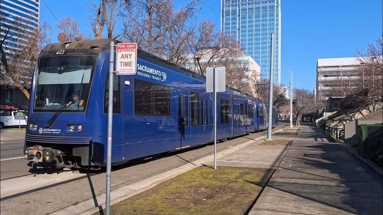 SacRT Light Rail Trains at Downtown Sacramento, California | January 2026