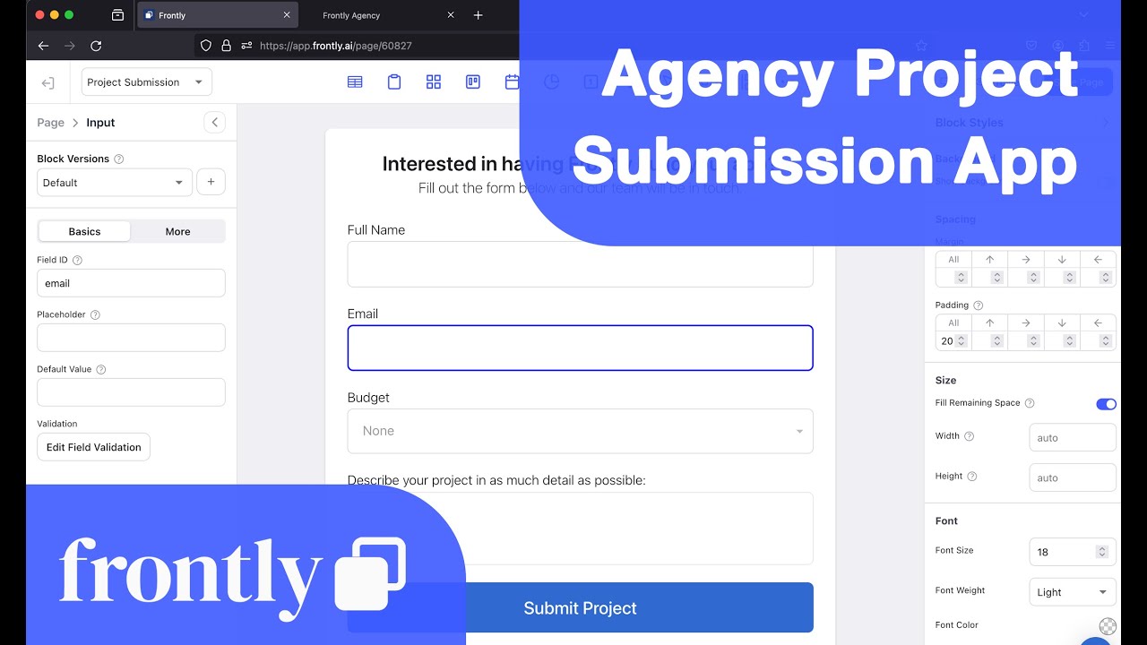 Building a no-code agency project submission app with Frontly (step by step guide)