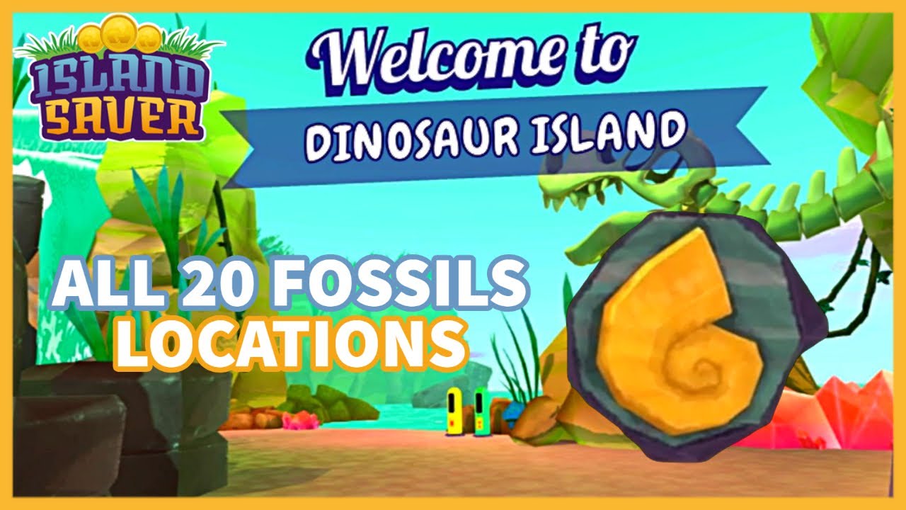 Island Saver - Dinosaur Island DLC All 20 Fossils & Gold Key Location