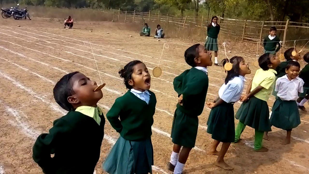 Biscuits Race Competition of children at School