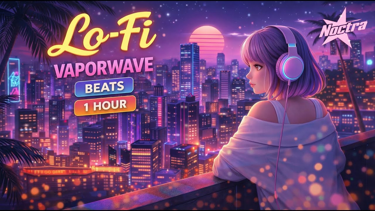 Lo-Fi Vaporwave Beats 🌆 Retro Night City Vibes (1 Hour)