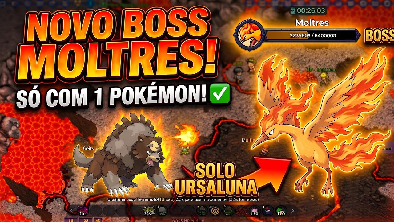 NOVO BOSS MOLTRES NO OTPOKEMON 🔥FIZ COM APENAS UM POKEMON!!! 🔥🔥🔥😱