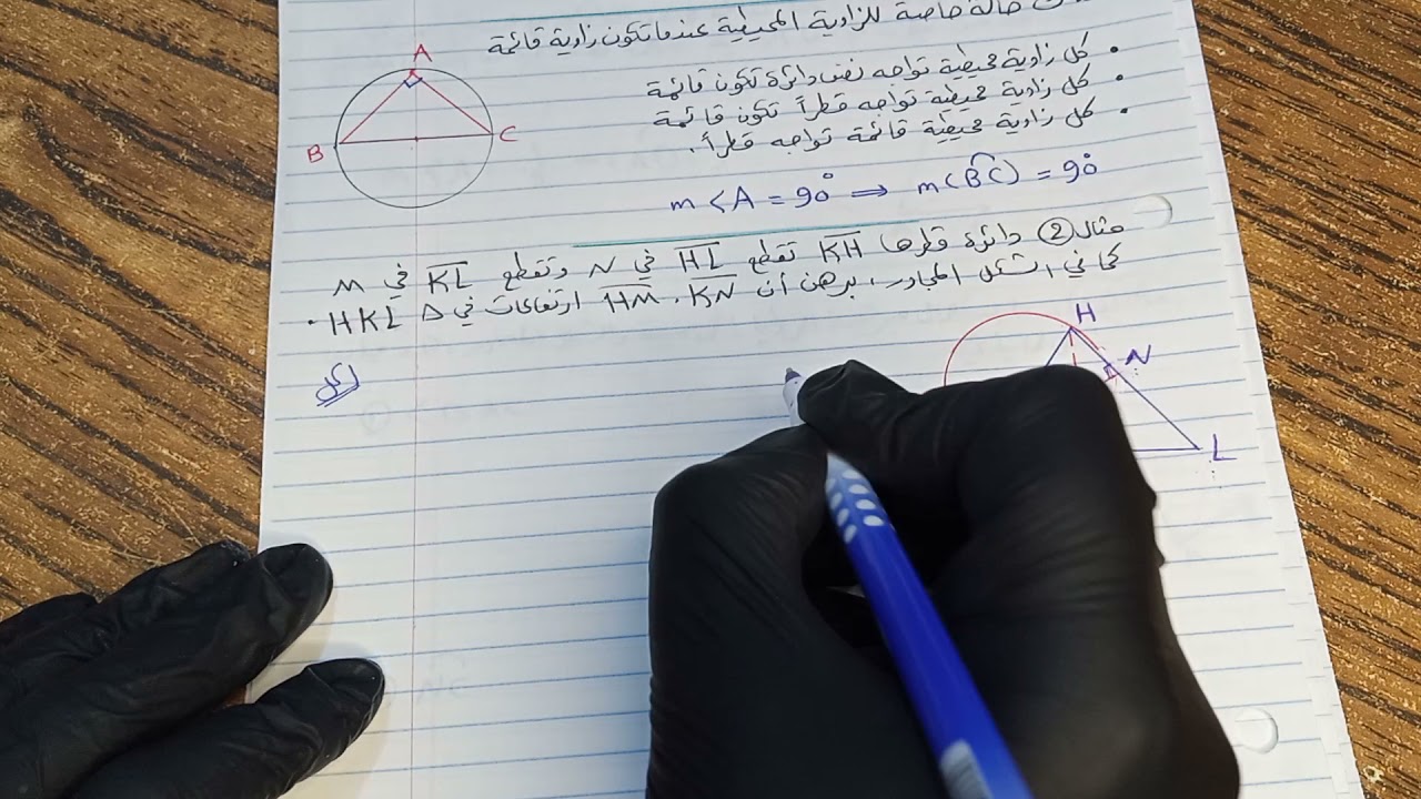 رياضيات الثالث متوسط/الفصل الخامس/الدرس السادس الزوايا والدائرة/محاضرة 1