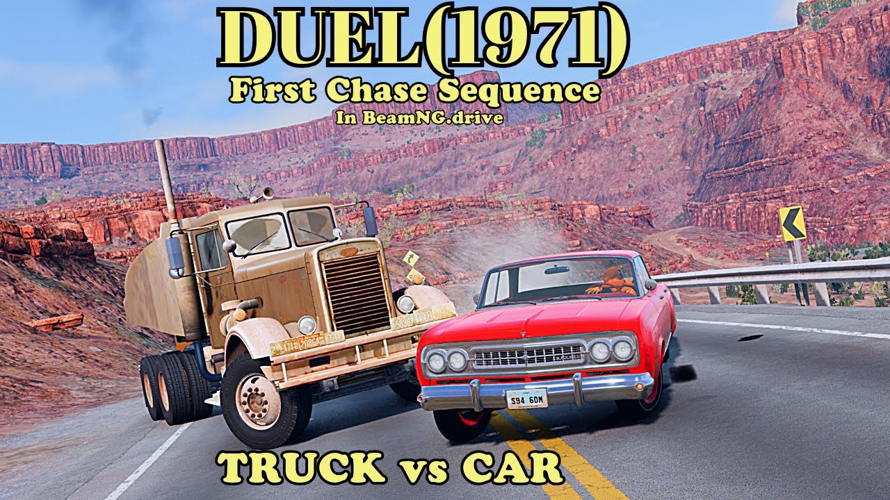 DUEL (1971)  Movie Chase Remade in BeamNG| Epic BeamNG Car vs Truck Chase